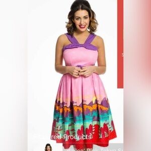 Lindy Bop Colorful Sleeveless Dress